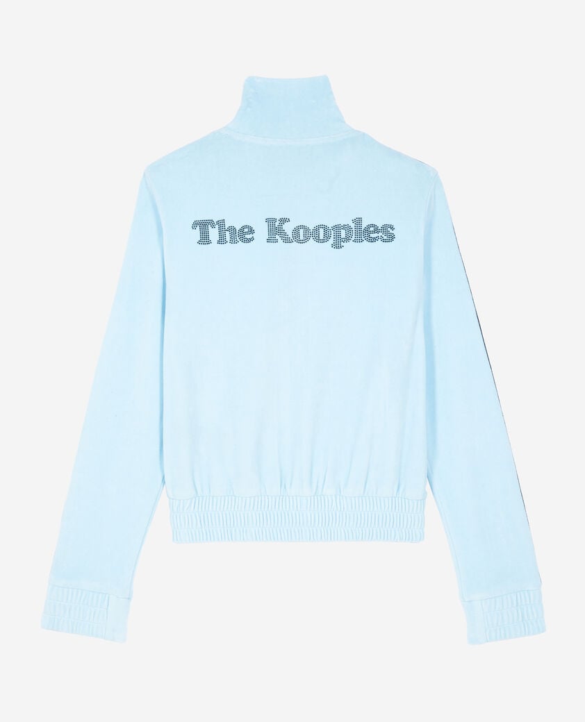The Kooples FEMME BABY BLUE sweatshirt en velours bleu clair