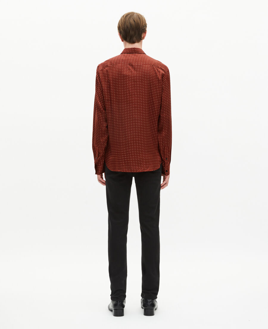 The Kooples H RED BERRY / LIGHT BEIGE burgundy polka-dot shirt