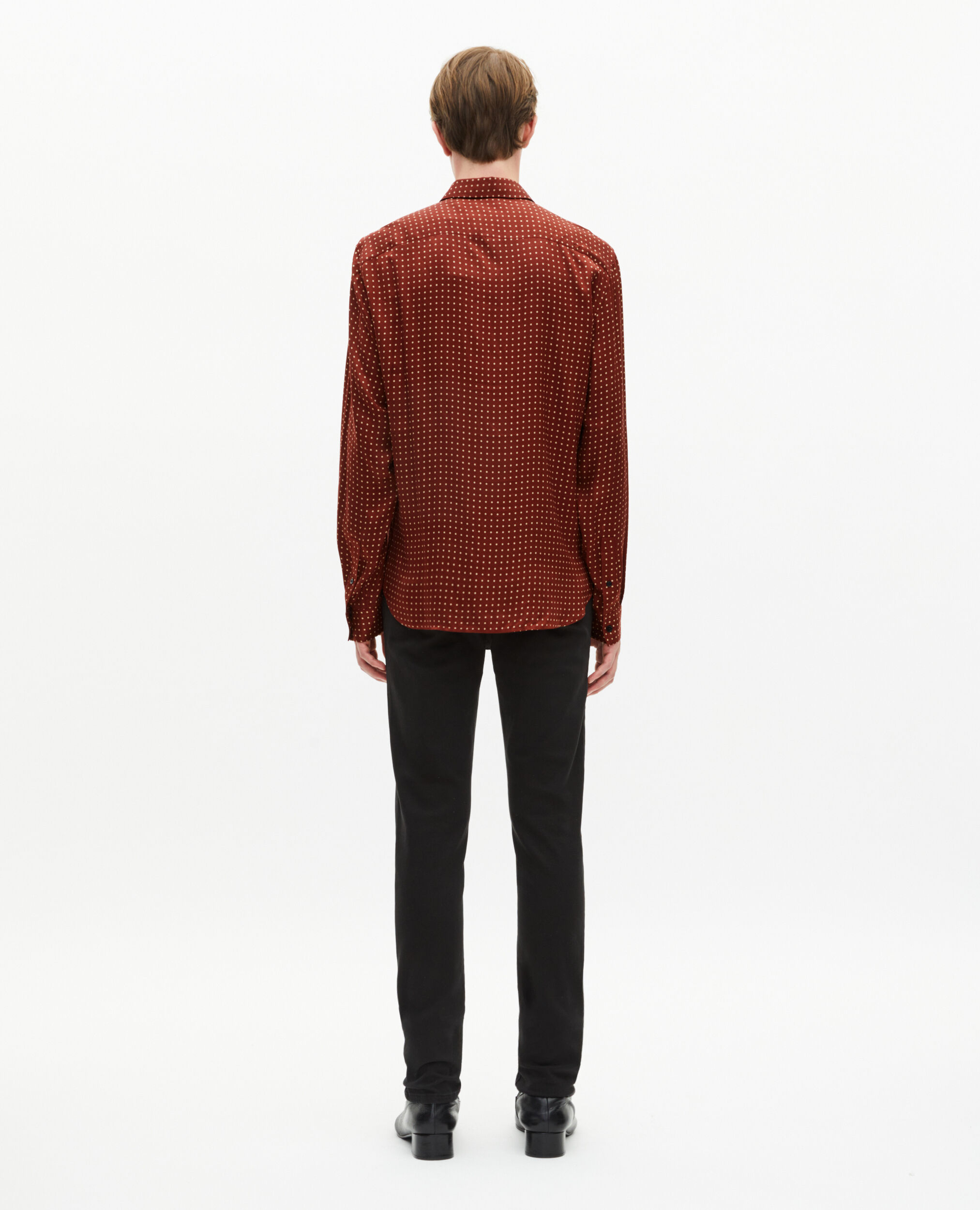 Burgundy polka-dot shirt, RED BERRY / LIGHT BEIGE, hi-res image number null