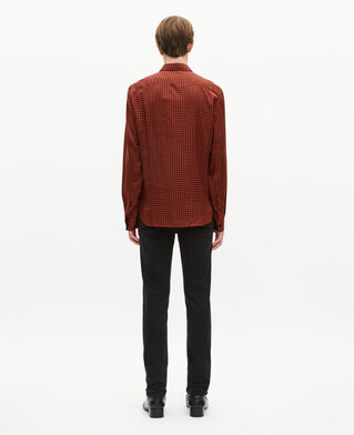 The Kooples H RED BERRY / LIGHT BEIGE burgundy polka-dot shirt