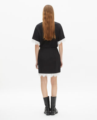 The Kooples F BLACK short skirt with black lace