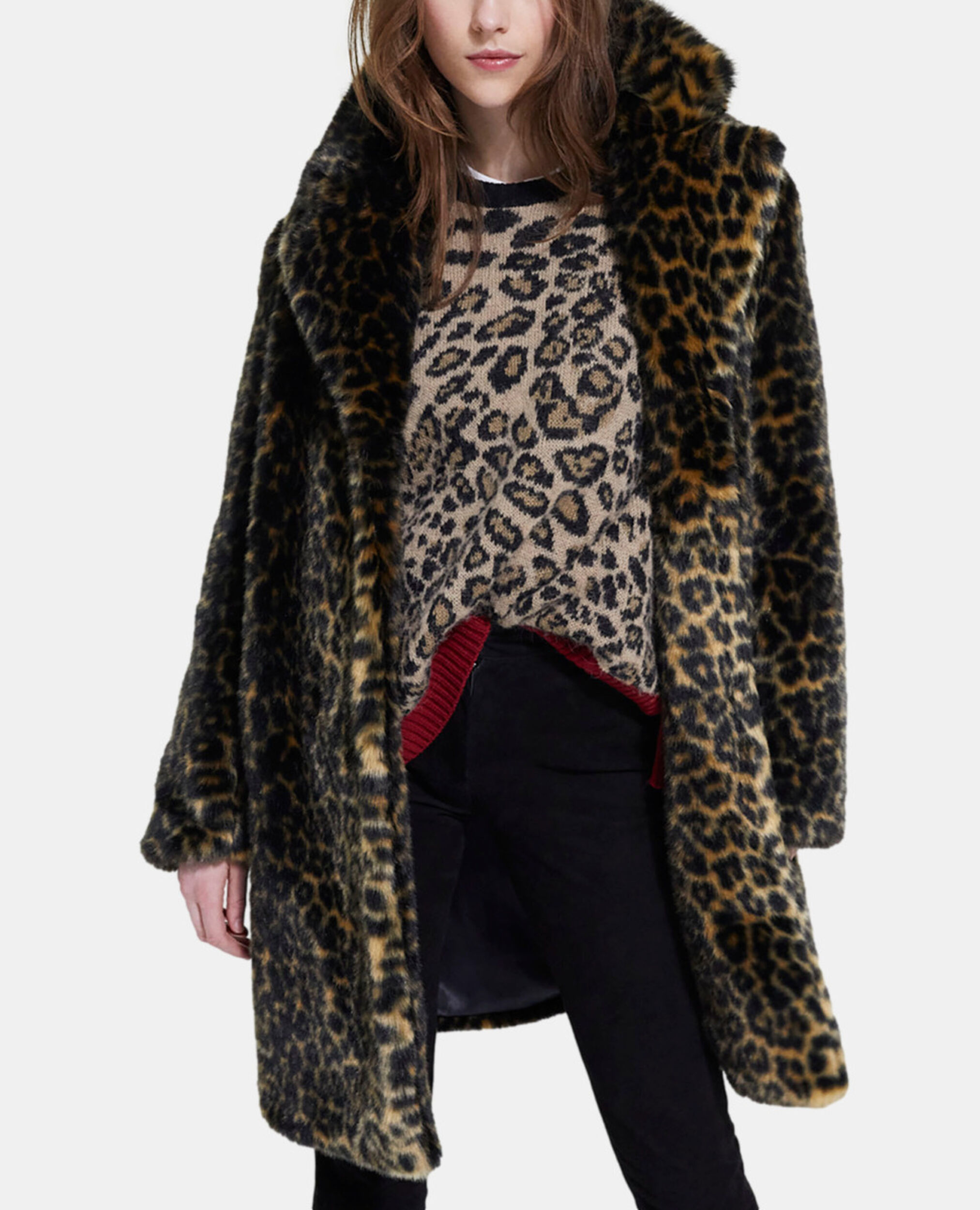 Kunstpelzmantel mit Leopardenmotiv, LEOPARD, hi-res image number null