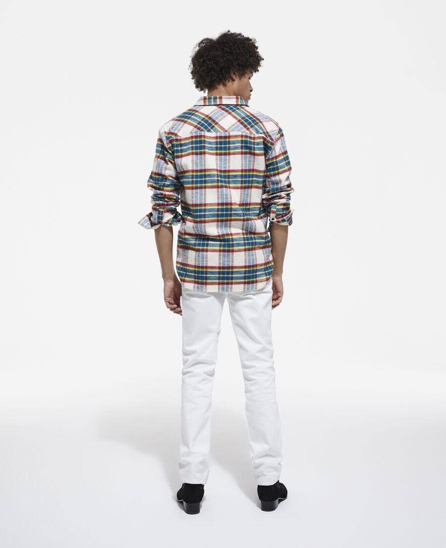 chemise col classique à carreaux
