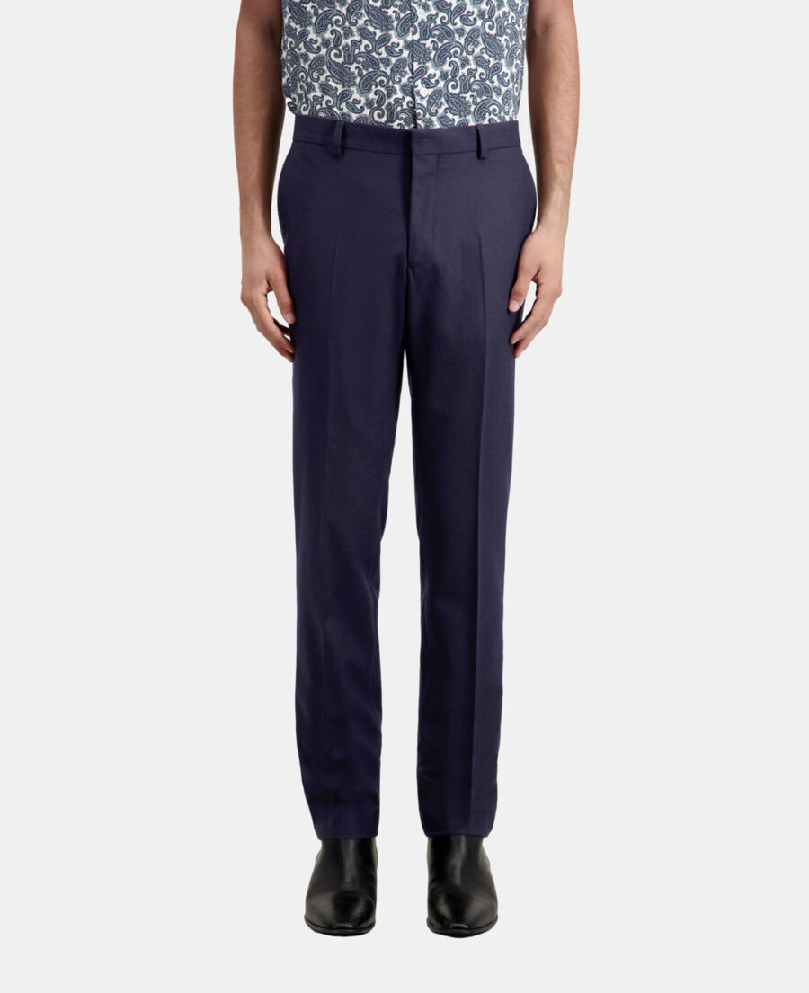 The Kooples HOMME NAVY pantalon de costume bleu marine en flanelle