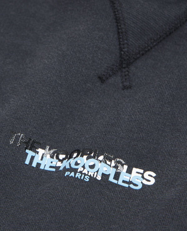 black printed triple logo cotton sweatshirt