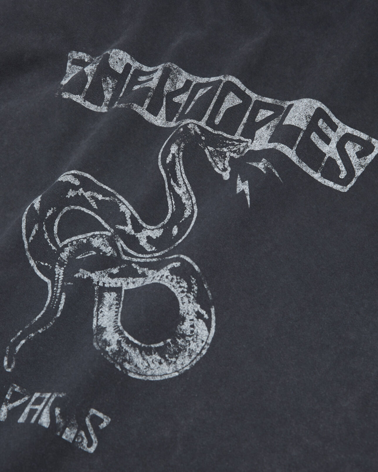 The Kooples MEN BLACK WASHED printed t-shirt