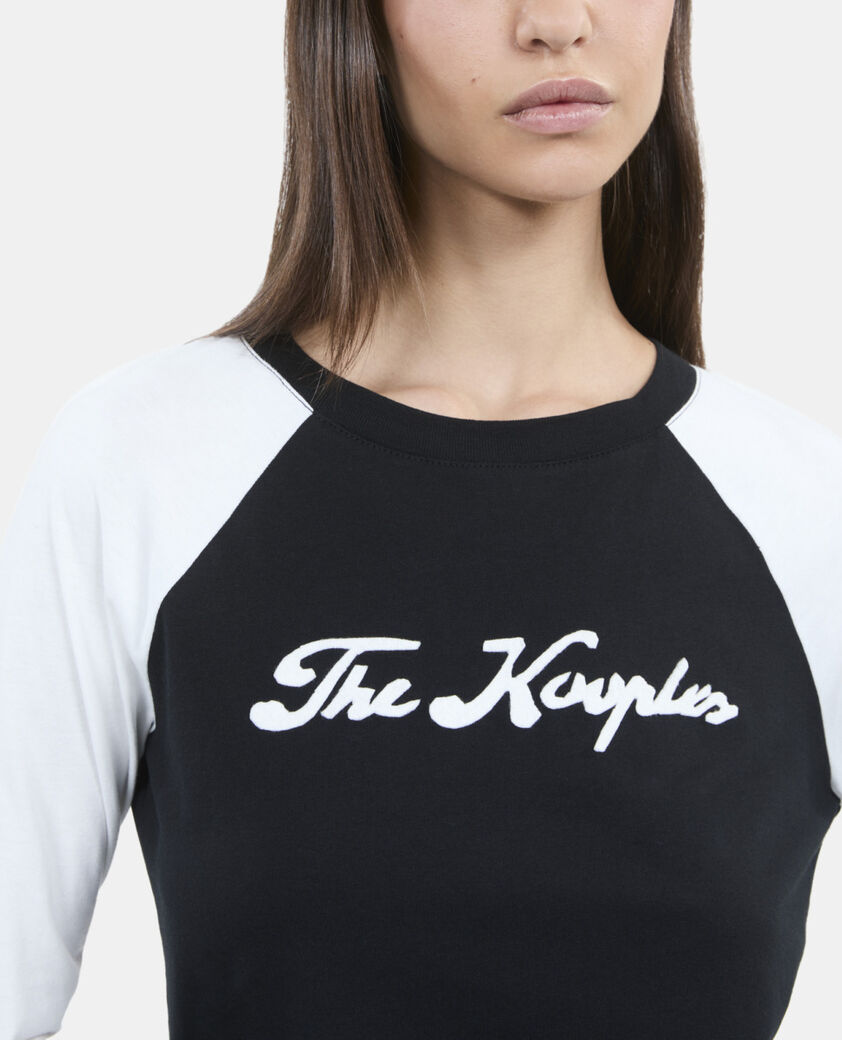 The Kooples WOMEN BLACK black and white long-sleeved t-shirt
