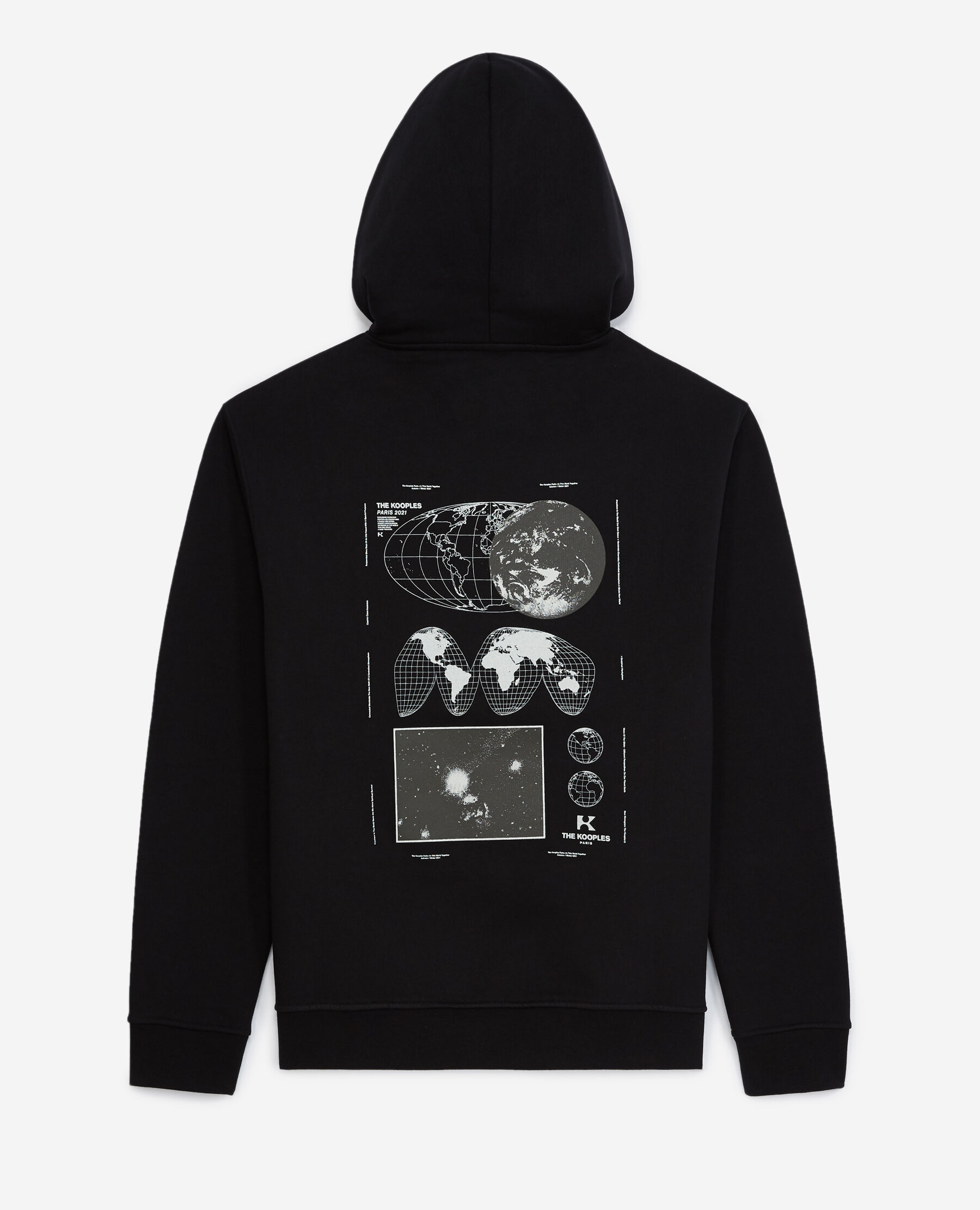 Black hoodie in cotton with logo
