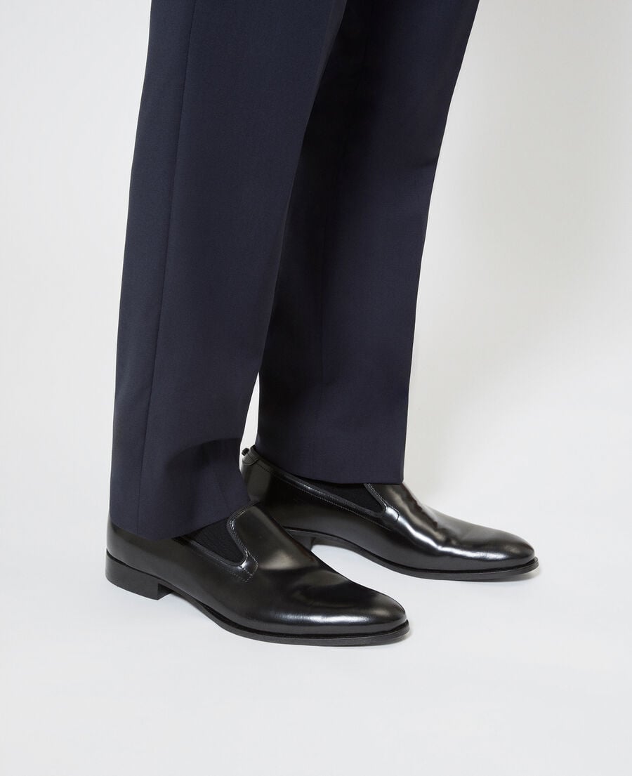 The Kooples MEN BLACK black shiny leather loafers