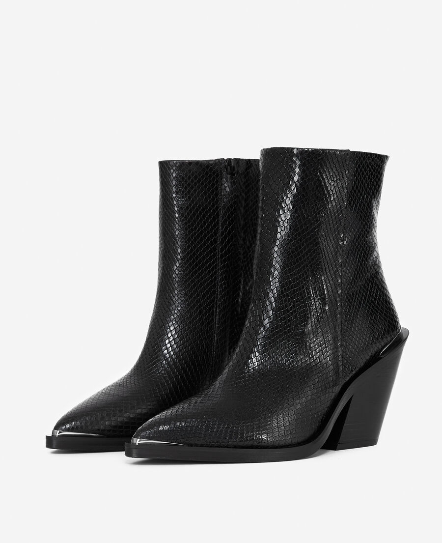 bottines python noir