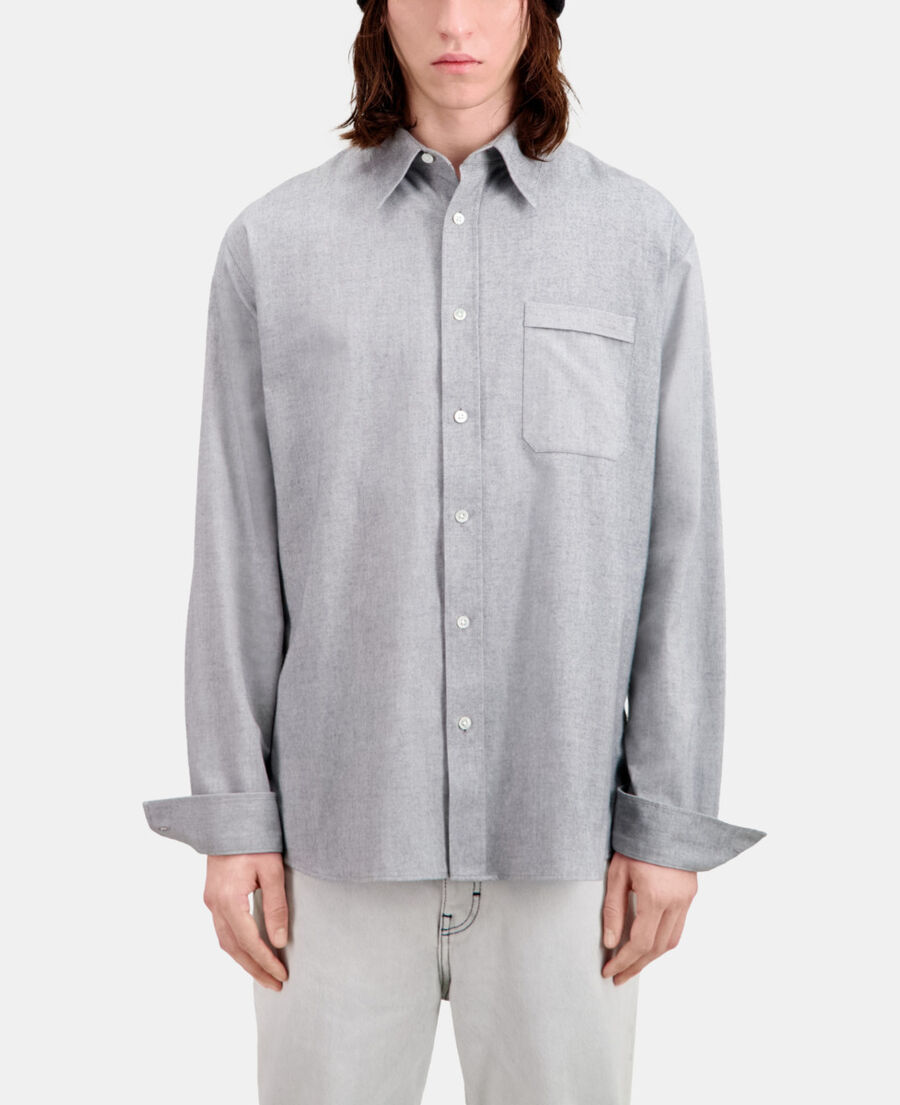 camisa oxford gris