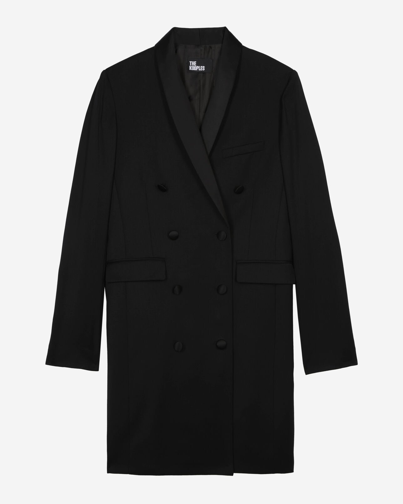 The Kooples WOMEN BLACK short black wool tailored dress