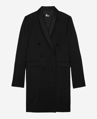 The Kooples FEMME BLACK robe tailleur courte en laine noire