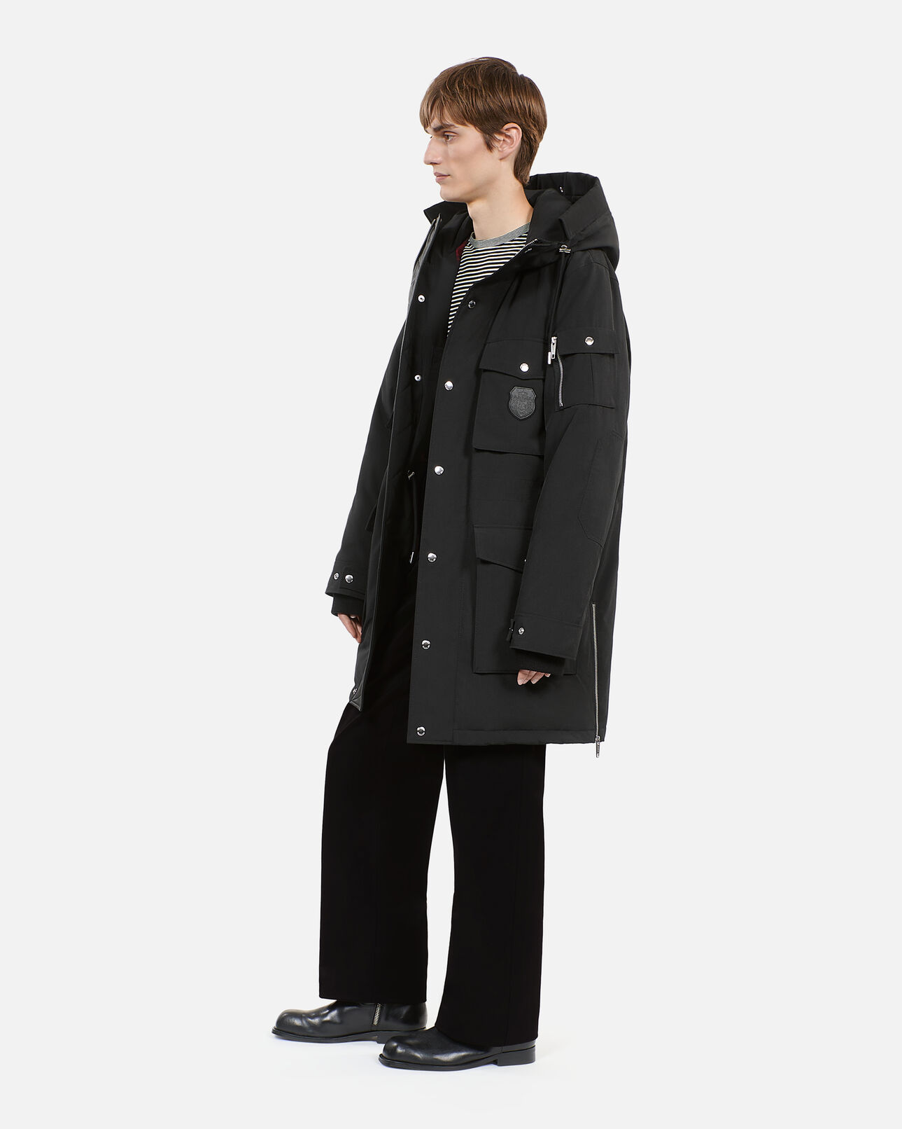 The Kooples HOMME BLACK parka à capuche noire