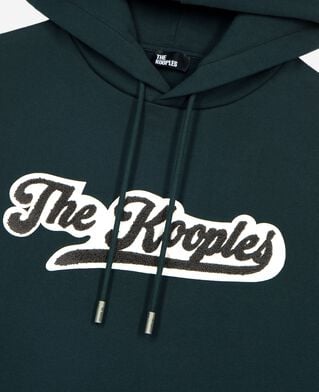The Kooples HOMME BOTTLE GREEN sweatshirt à capuche avec patch vert foncé