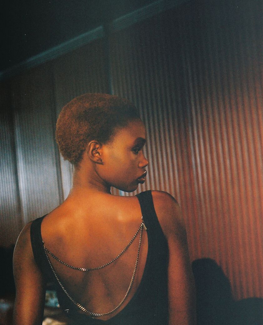 The Kooples WOMEN BLACK mesh top with black chains