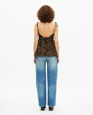The Kooples FEMME LEOPARD top avec volants imprimé léopard