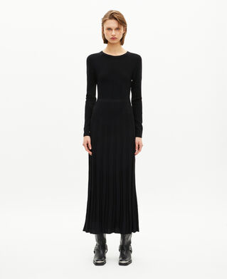 The Kooples WOMEN BLACK mesh maxi dress with black lace