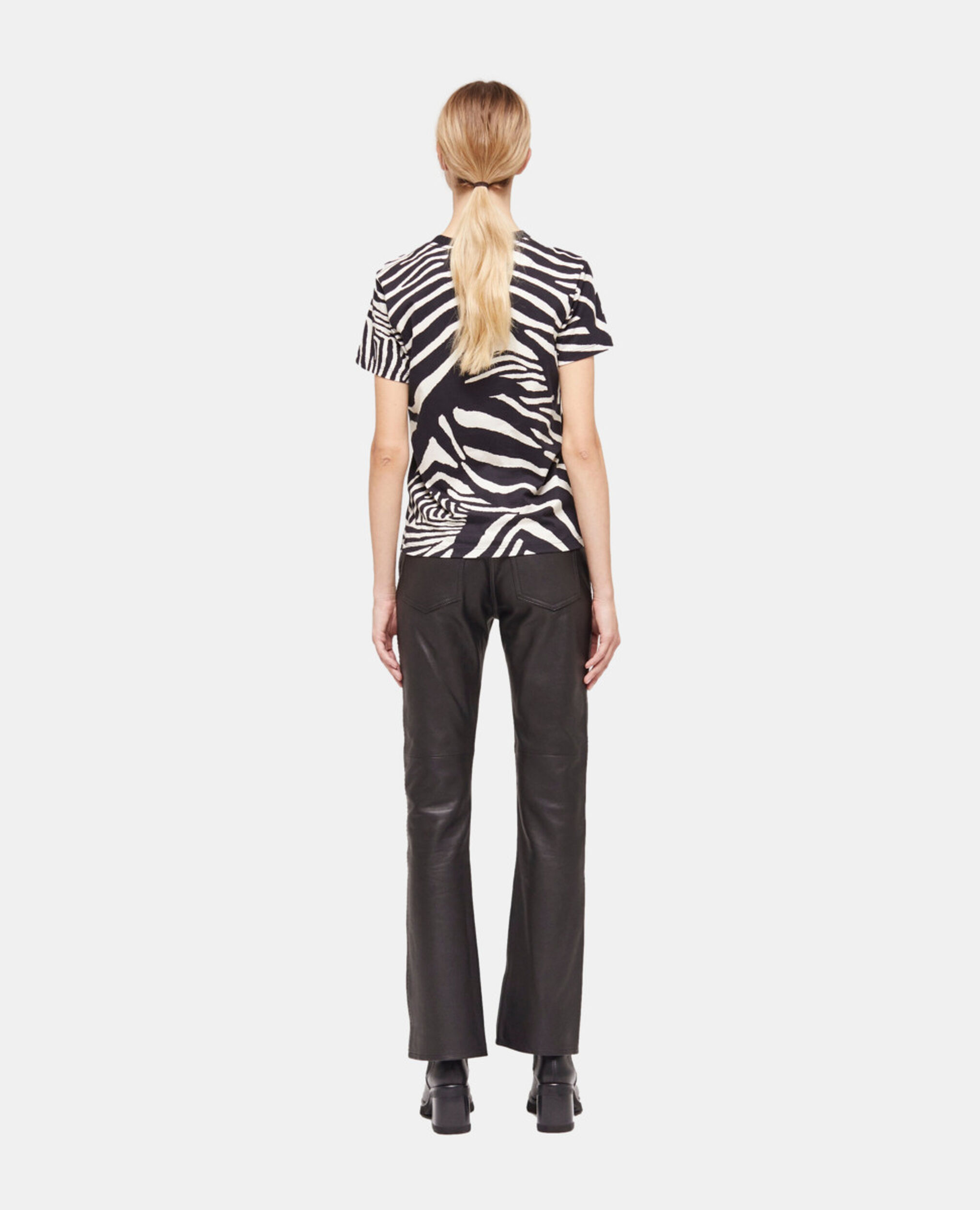 Women's printed t-shirt, BLACK / WHITE, hi-res image number null