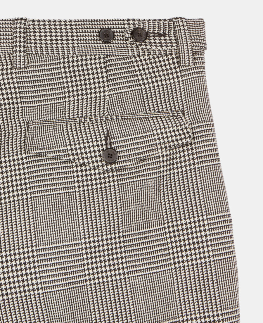 The Kooples HOMME BLACK WHITE pantalon de costume en laine pied de poule noir et blanc