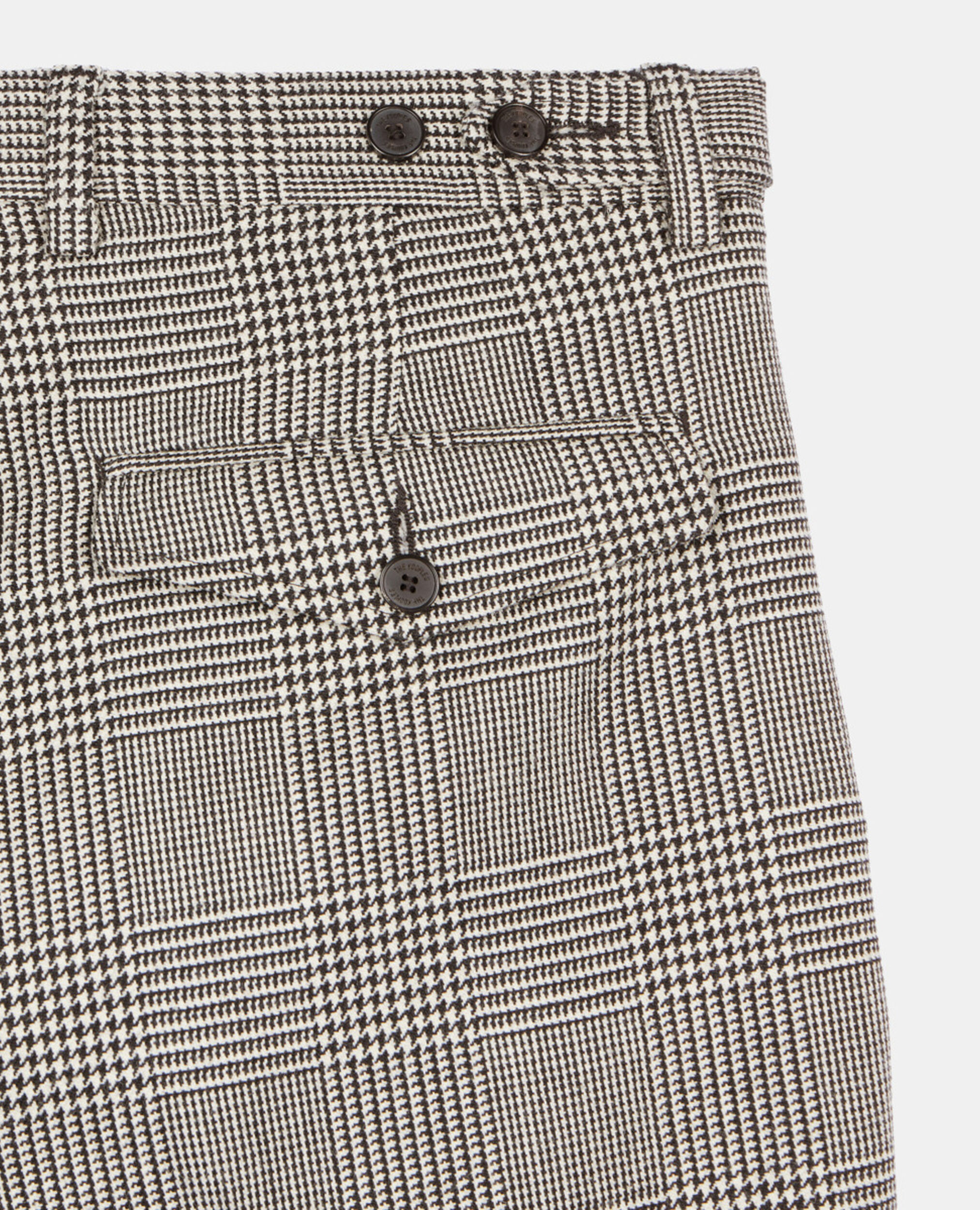 Pantalon de costume en laine pied de poule noir et blanc, BLACK WHITE, hi-res image number null