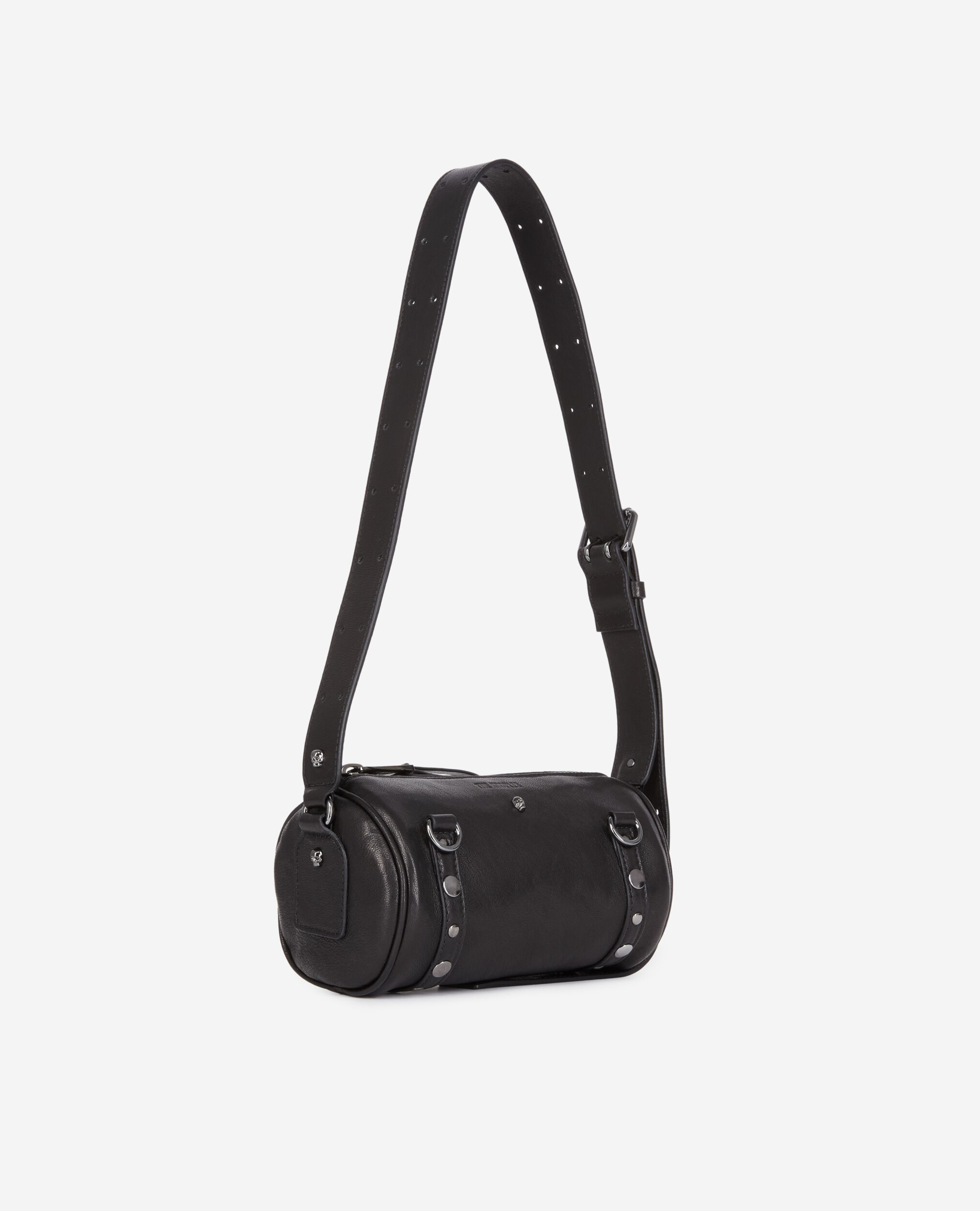 Small black leather hot sale purse with shoulder strap