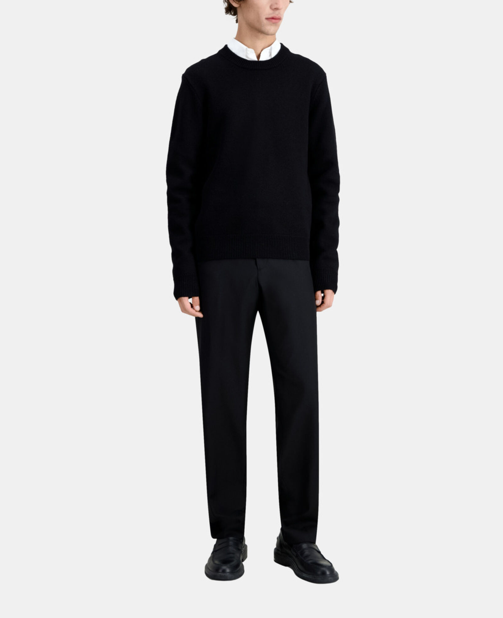 The Kooples HOMME BLACK pull noir en laine mérinos