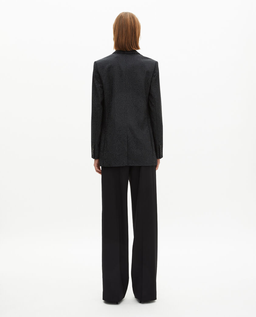 The Kooples DAMEN BLACK schwarze jacke mit strasssteinen