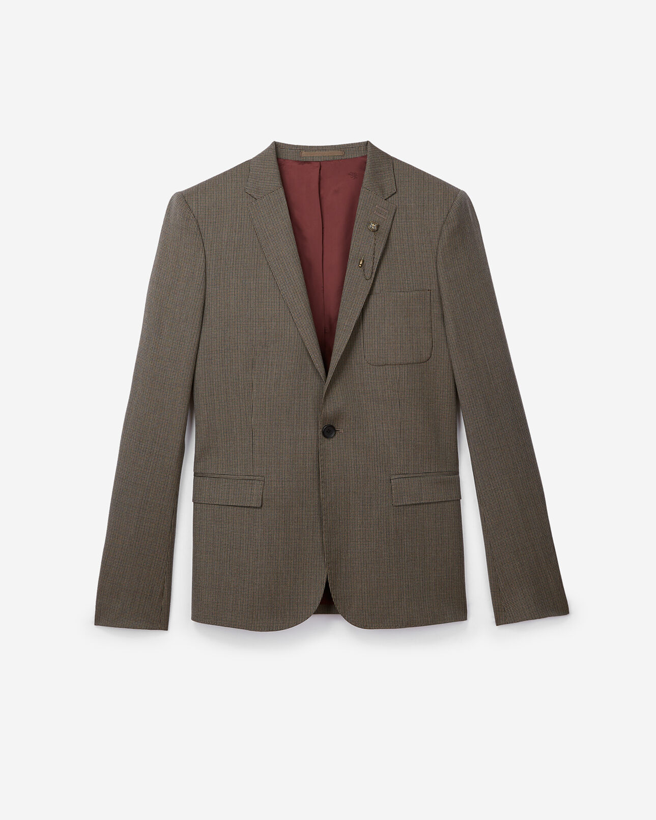 The Kooples MEN CAMEL / BROWN houndstooth wool suit jacket