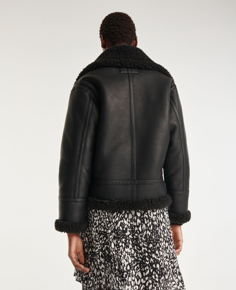 Black faux fur bomber jacket The Kooples