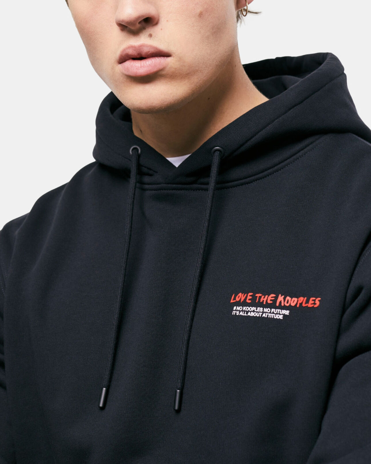 The Kooples MEN BLACK black men's sweatshirt i love kooples