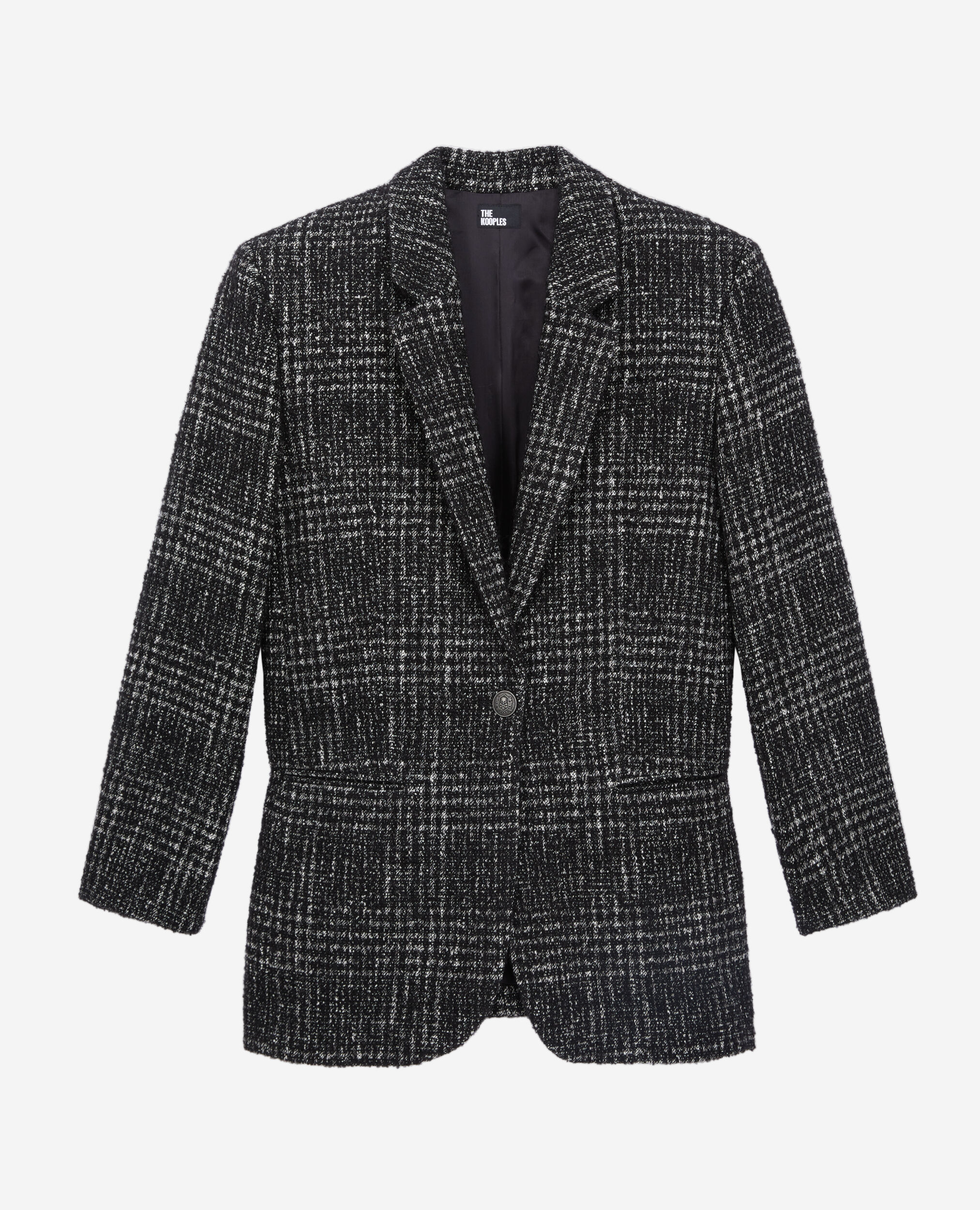 Womens black and white tweed blazer on sale