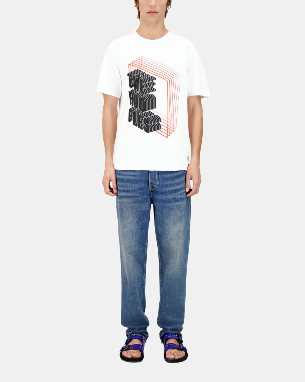 The Kooples HERREN WHITE weißes t-shirt mit siebdruck für herren