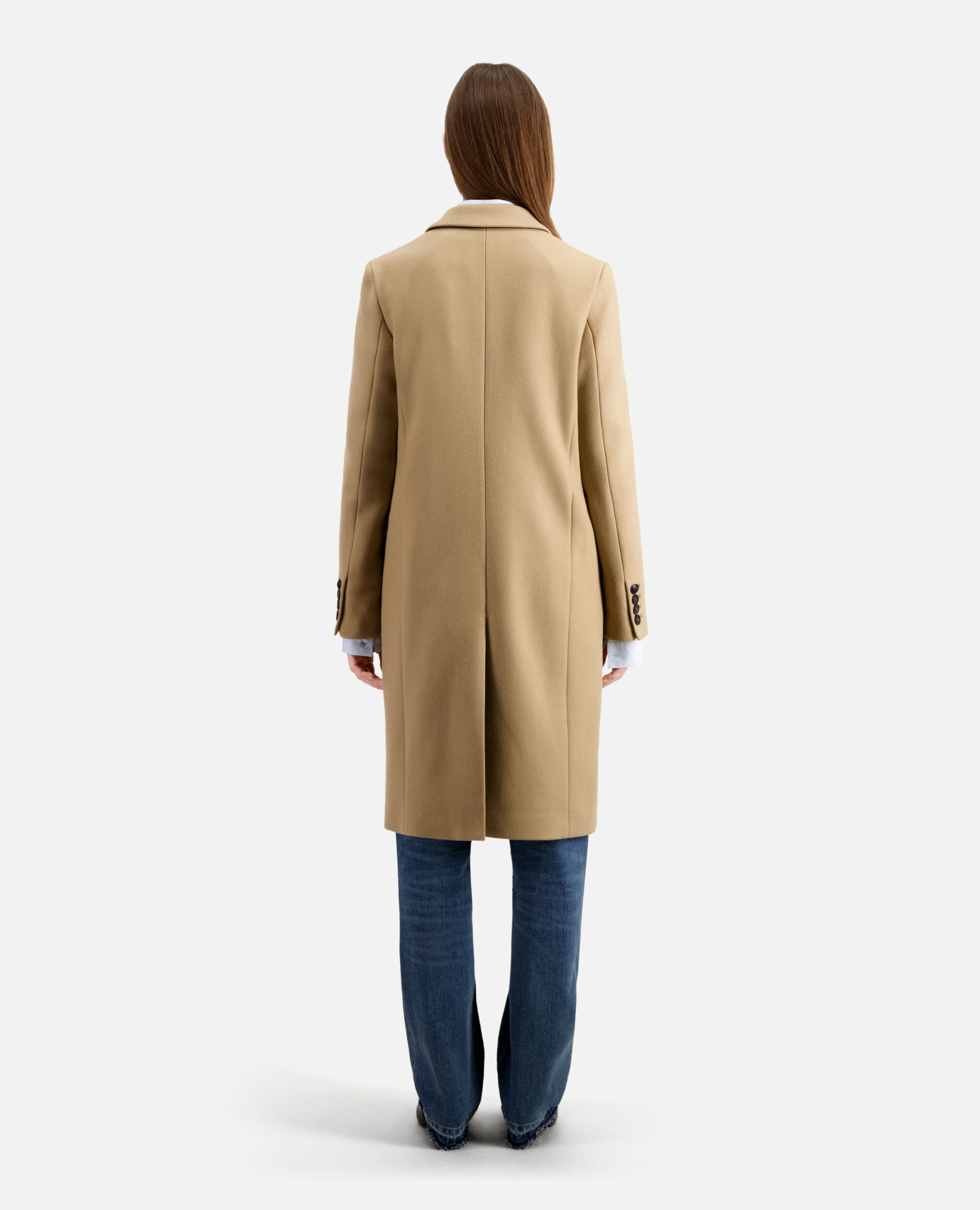 Langer camelfarbener Mantel aus Wolle, CAMEL, hi-res image number null