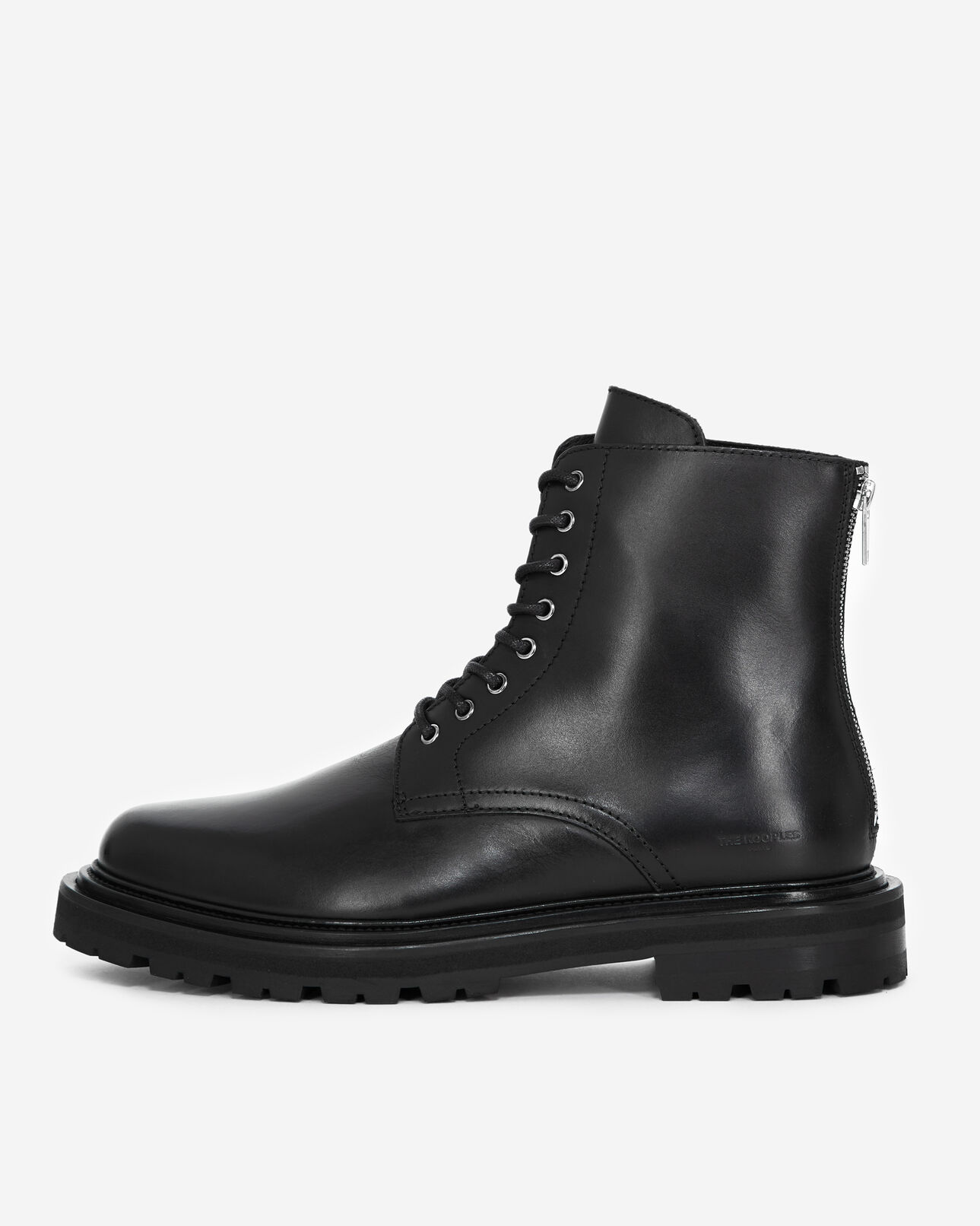 The Kooples HOMME BLACK boots en cuir noir à semelle épaisse