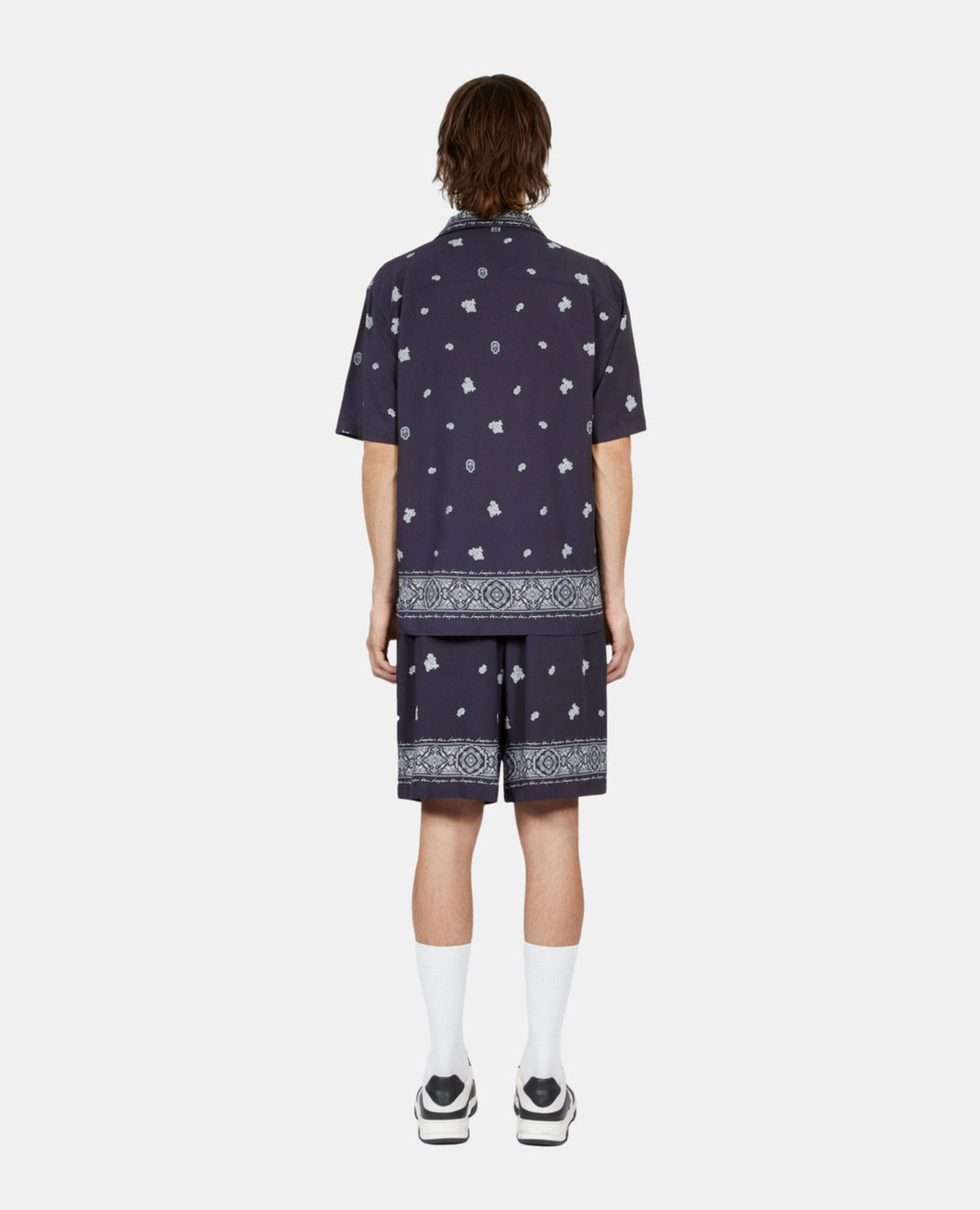 Kurzärmeliges Hemd mit Print, NAVY / WHITE, hi-res image number null