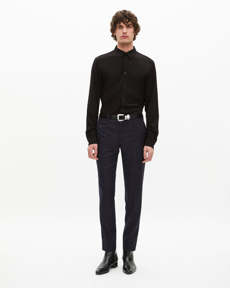 The Kooples HOMME DARK NAVY pantalon de costume en laine ajusté bleu