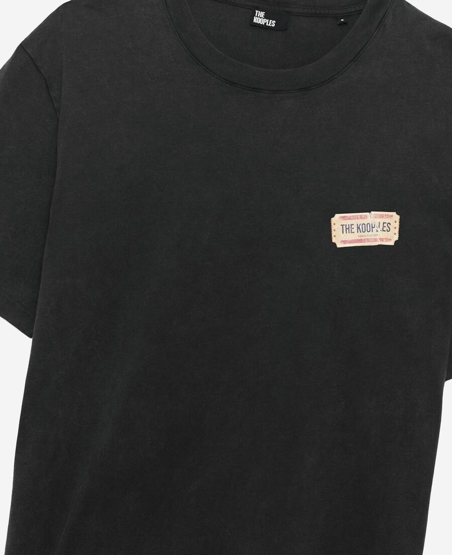 The Kooples HOMBRE BLACK WASHED camiseta con serigrafía negra difuminada