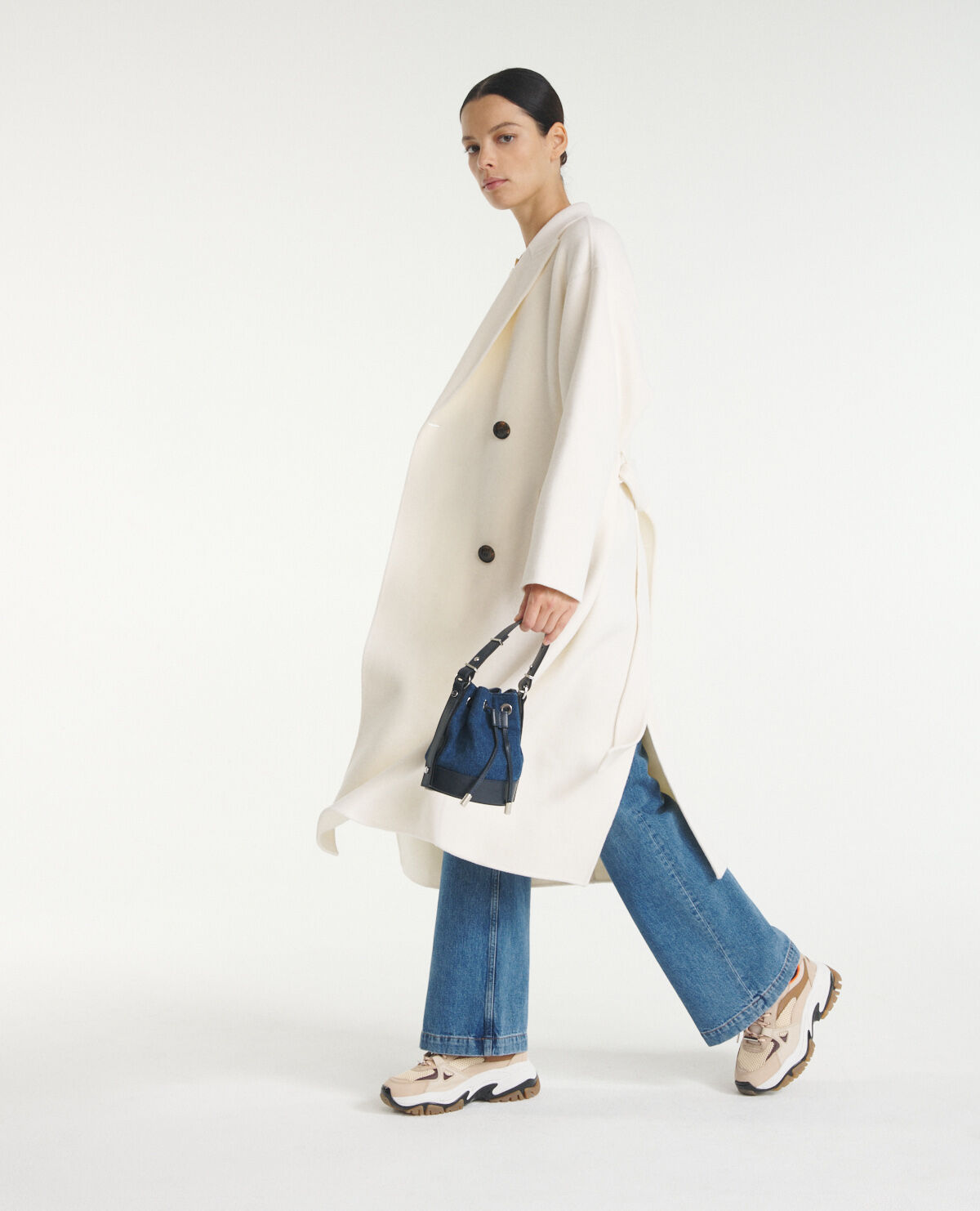 Manteau ecru femme laine deals