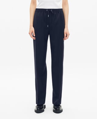 The Kooples WOMEN DARK NAVY black wool pants