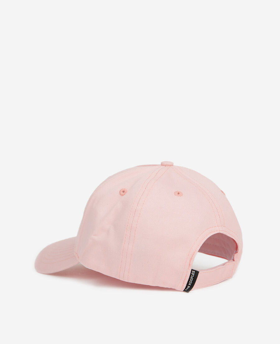 pink cotton cap with tone-on-tone logo