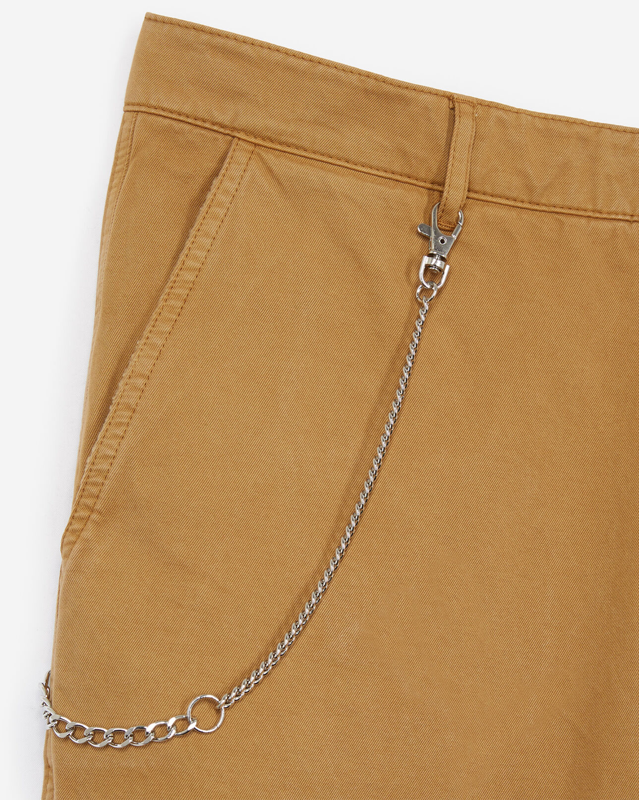 The Kooples HOMME MUSTARD pantalon chino coton beige destroy