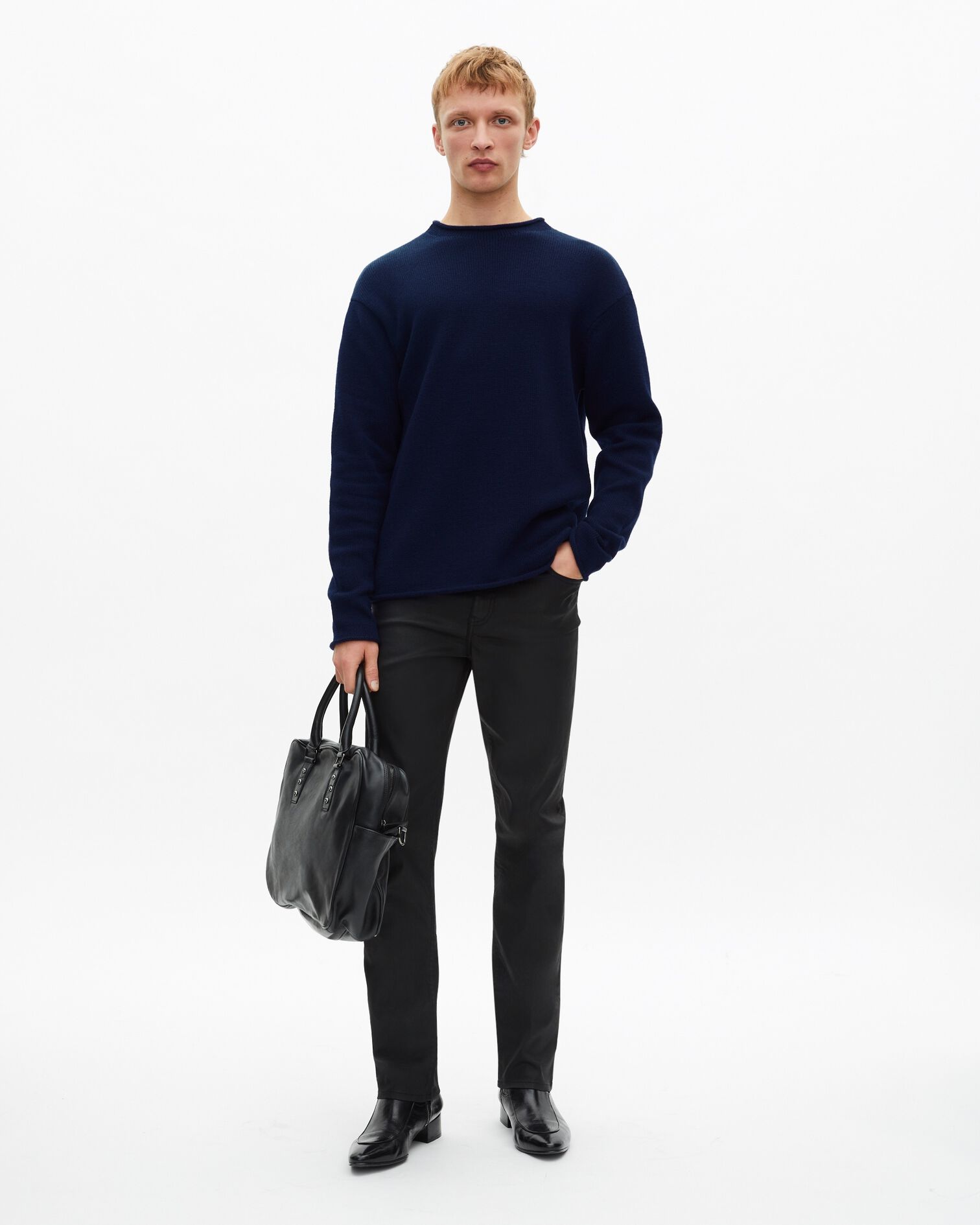 Pull en laine marine, DARK NAVY, hi-res image number null