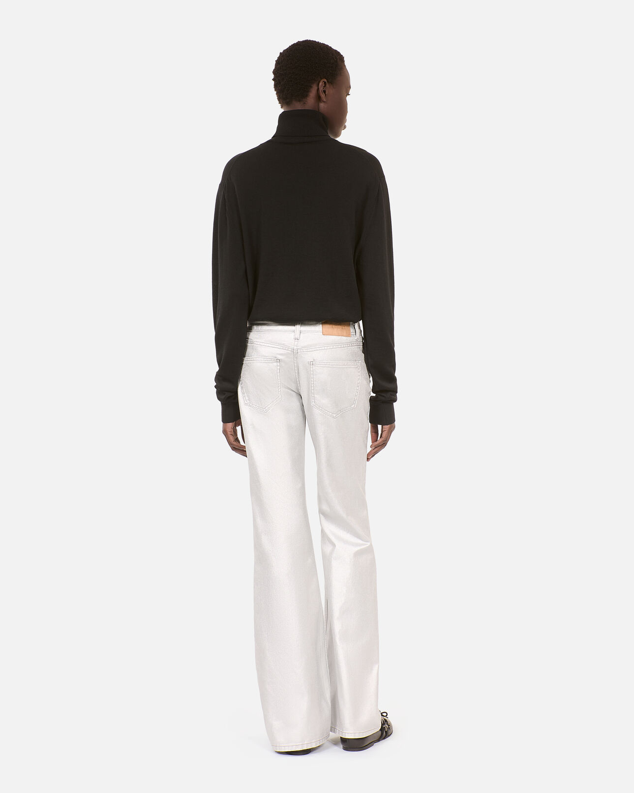 The Kooples WOMEN 52 ARGENT VIEILLI CORNE silver straight studded jeans
