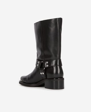 The Kooples WOMEN BLACK black leather strap boots