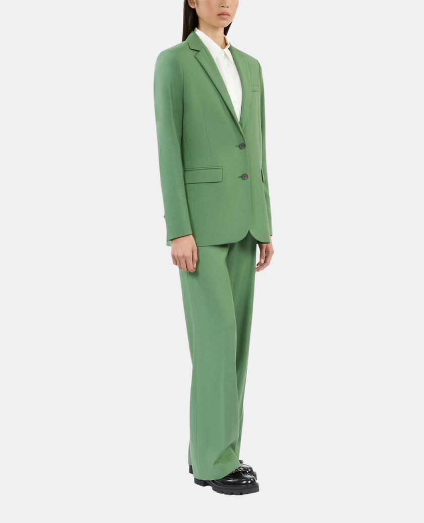 The Kooples WOMEN LIGHT KAKI green wool suit jacket