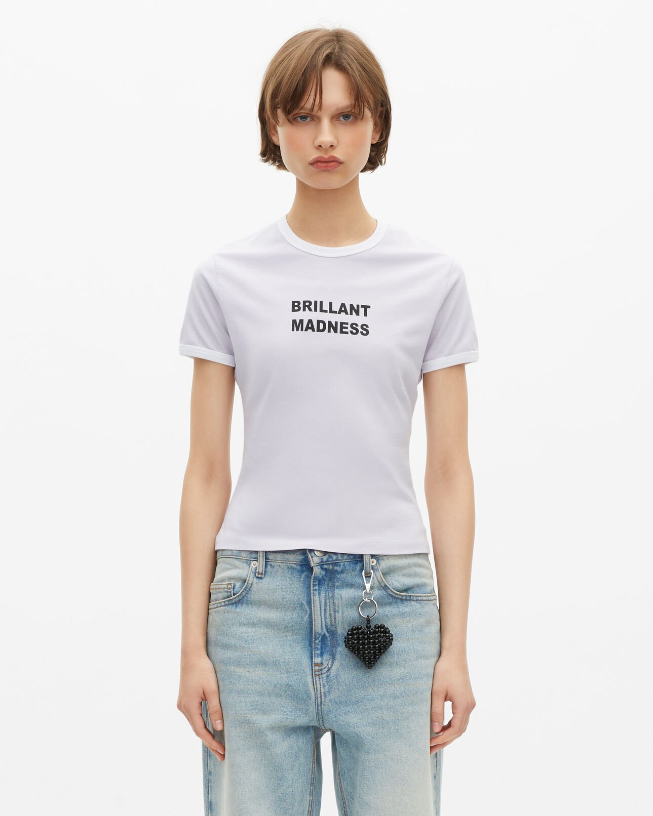 The Kooples F LIGHT PURPLE t-shirt with lilac screen print
