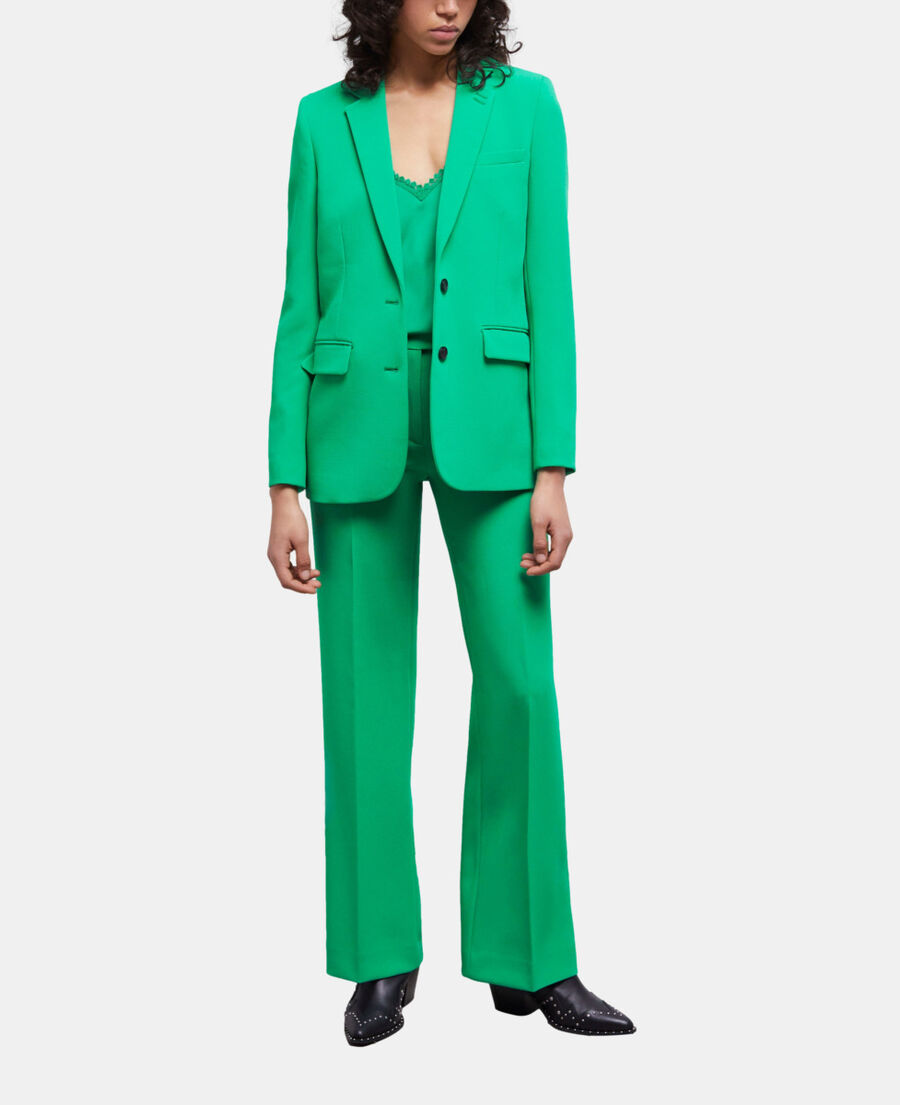 veste tailleur verte en crêpe