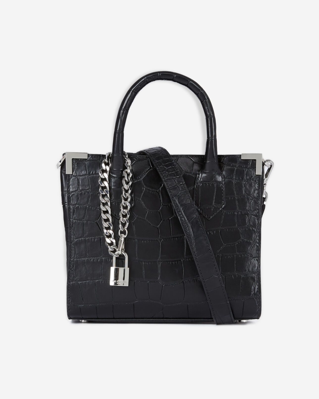 The Kooples WOMEN BLACK medium ming bag in black leather