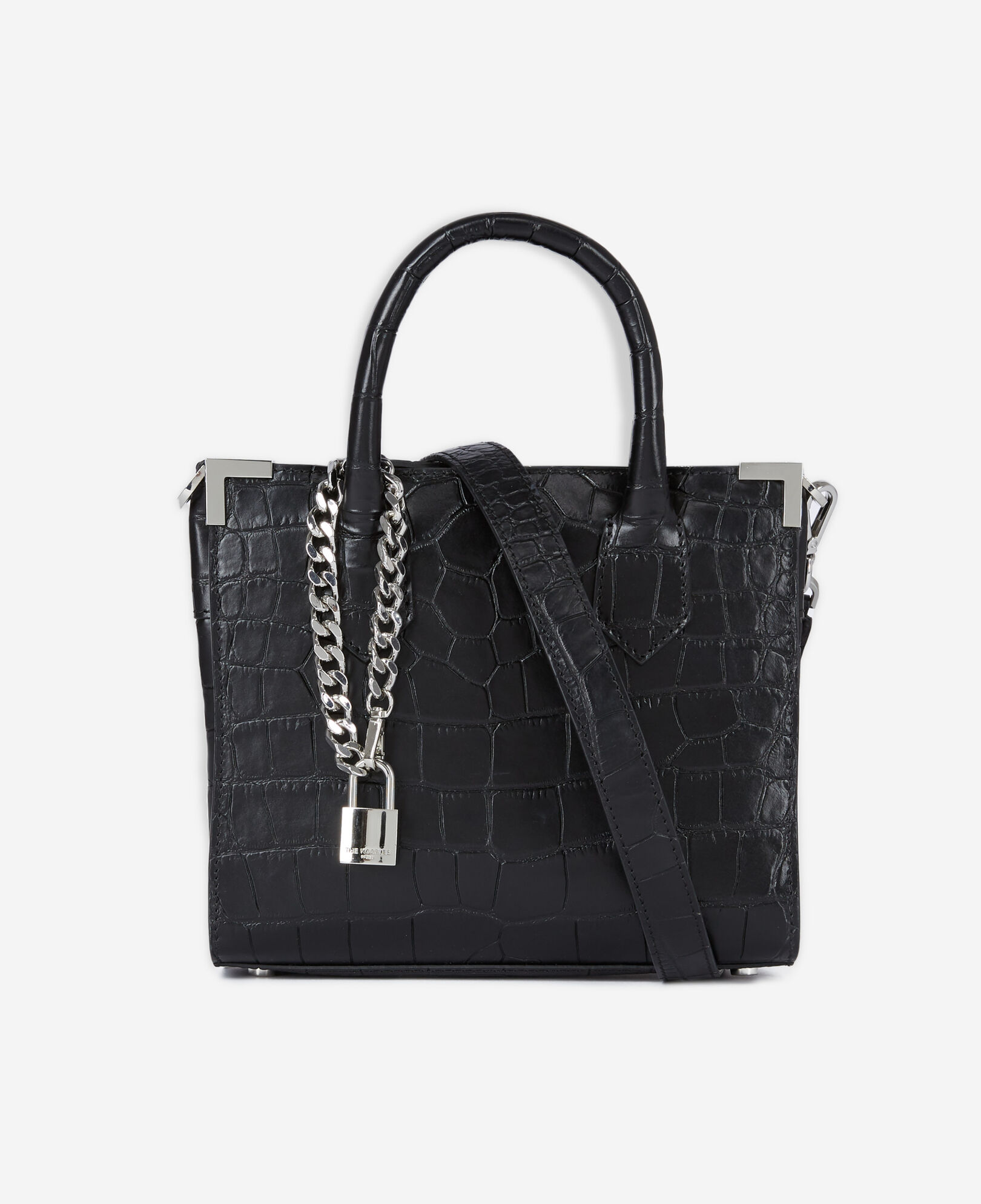 The Kooples DAMEN BLACK tasche medium ming aus schwarzem leder